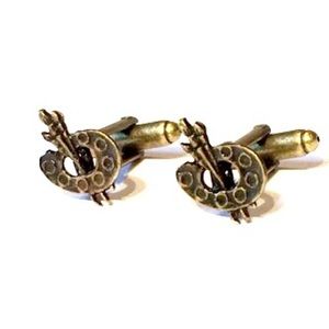 Mens Bronze Toned Metal Painter Palette Cufflinks Artist Cuff Links Guys Gift